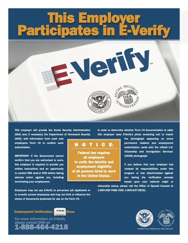 E-Verify Poster (English)