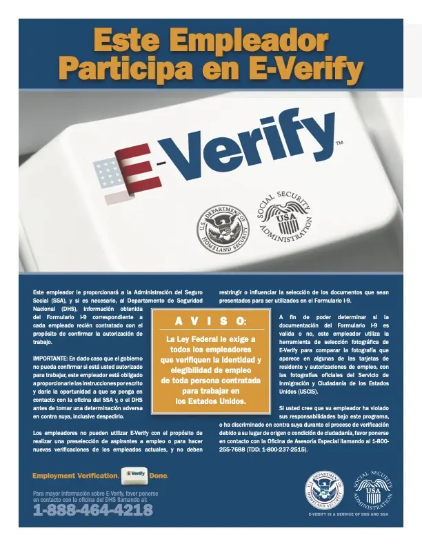 E-Verify Poster (Spanish)